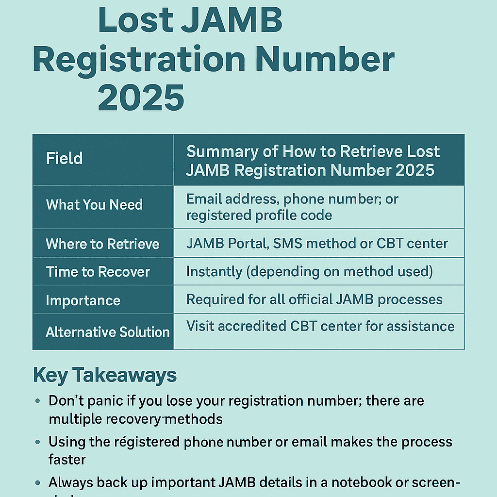 Retrieve Lost JAMB Registration Number